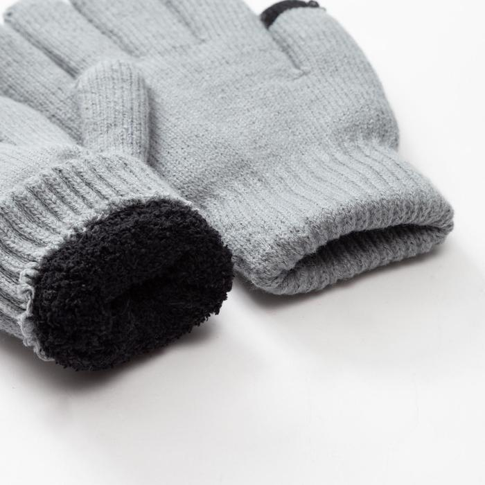 Перчатки мужские двухслойные MINAKU  Перчатки мужские двухслойные MINAKU "Однотонные", размер 8-9, цвет серый