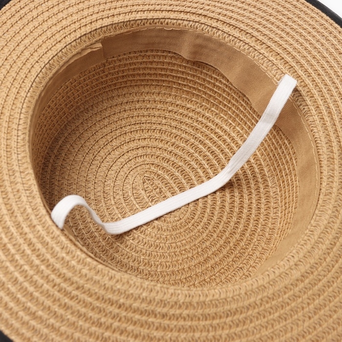 Шляпа для девочки MINAKU "Леди", размер 52-54, цвет бежевый