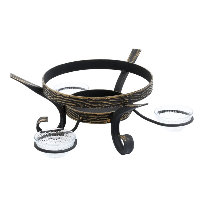 Подставка под садж кованная  Подставка под садж кованная "Шелковый путь" с соусницами, 25 см