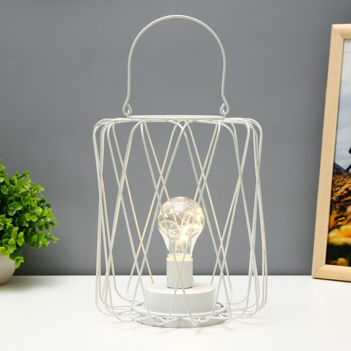 Ночник лофт 16451/1WT LED от батареек 3хАА белый 17х17х21 см RISALUX Ночник лофт 16451/1WT LED от батареек 3хАА белый 17х17х21 см RISALUX