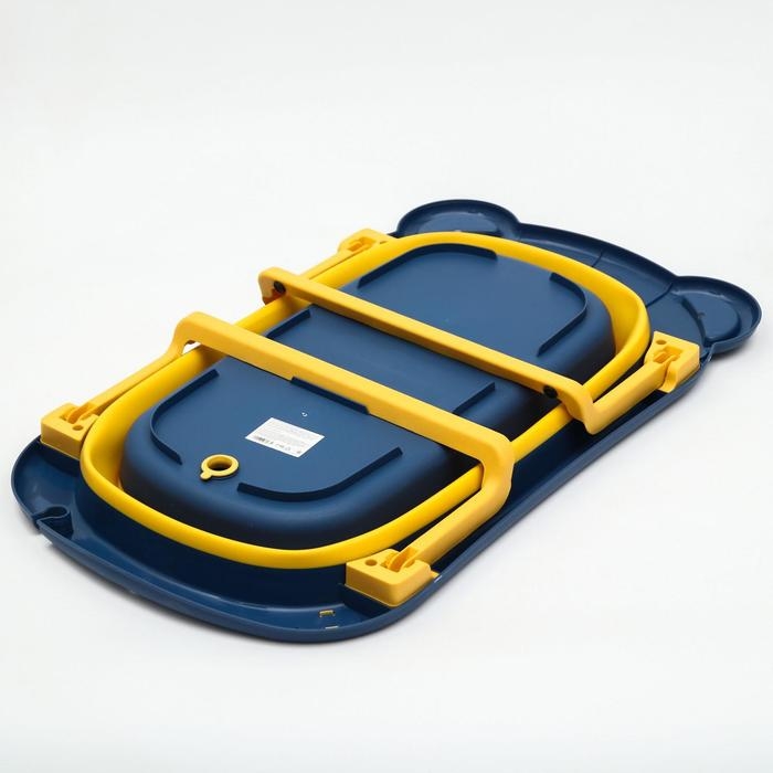 Ванночка детская складная со сливом, «Мишка», 83 см., цвет синий Ванночка детская складная со сливом, «Мишка», 83 см., цвет синий