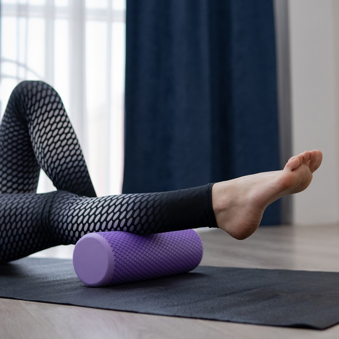 Ролик массажный Sangh, 30х9 см, цвет фиолетовый Ролик массажный Sangh, 30х9 см, цвет фиолетовый