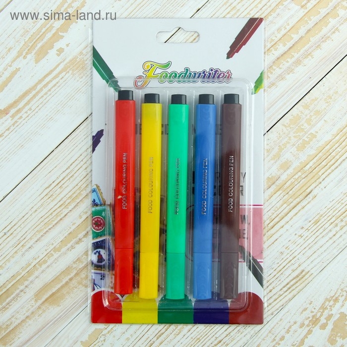 Набор маркеров для украшения десертов, 21×12×1,5 см, 5 шт, разноцветные Набор маркеров для украшения десертов, 21×12×1,5 см, 5 шт, разноцветные