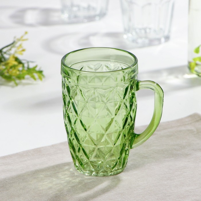 Кружка стеклянная, 400 мл, цвет и текстура МИКС Кружка стеклянная, 400 мл, цвет и текстура МИКС