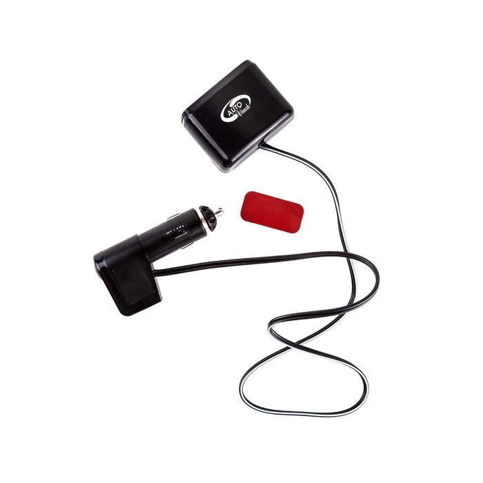 Разветвитель прикуривателя Autovirazh 1000мА, 12/ 24 В,  на 2 устройства +1 USB 5V Разветвитель прикуривателя Autovirazh 1000мА, 12/ 24 В,  на 2 устройства +1 USB 5V