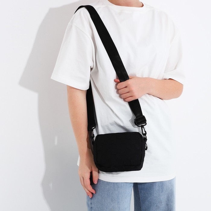 Сумка молодёжная на молнии, цвет чёрный Сумка молодёжная на молнии, цвет чёрный