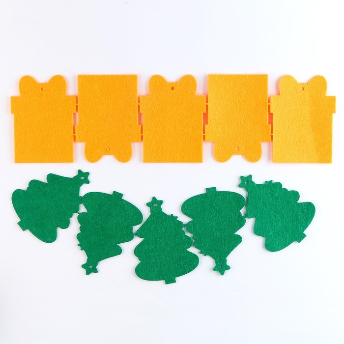 Гирлянда из фетра своими руками на новый год «Ёлочка и подарок», новогодний набор для творчества Гирлянда из фетра своими руками на новый год «Ёлочка и подарок», новогодний набор для творчества