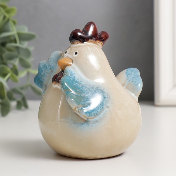 Сувенир керамика Сувенир керамика "Три курицы" голубые крылья набор 3 шт 10х8х9,5 см