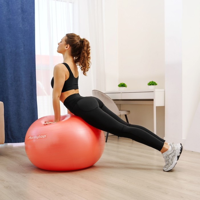 Фитбол ONLYTOP, d=85 см, 1400 г, антивзрыв, цвет оранжевый Фитбол ONLYTOP, d=85 см, 1400 г, антивзрыв, цвет оранжевый