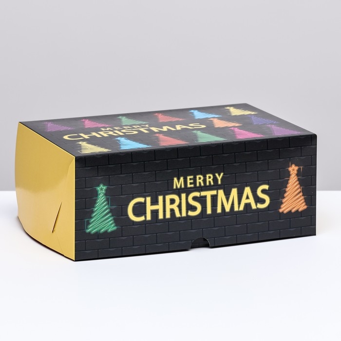 Упаковка без окна  Упаковка без окна "Merry Christmas", 25 х 17 х 10 см, 1 шт.
