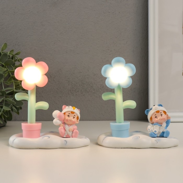 Сувенир пластик свет  Сувенир пластик свет "Малышка в забавной шапке" МИКС 12х6,7х13 см