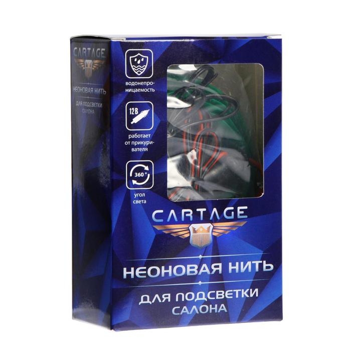 Неоновая нить Cartage для подсветки салона, адаптер питания 12 В, 2 м, зеленый Неоновая нить Cartage для подсветки салона, адаптер питания 12 В, 2 м, зеленый