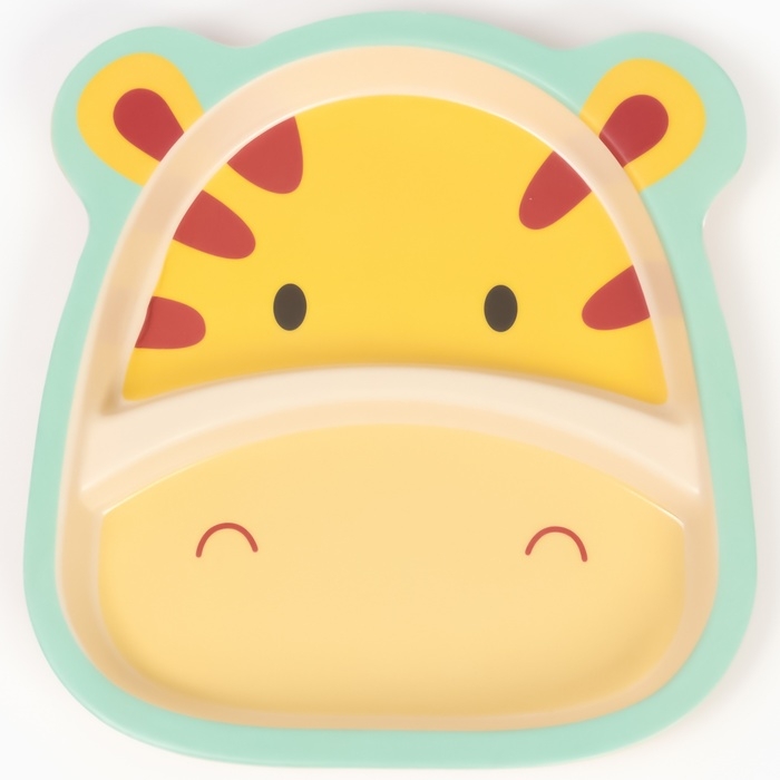 Набор детской посуды из бамбука «Жирафик», 5 предметов: тарелка, миска, стакан, столовые приборы Набор детской посуды из бамбука «Жирафик», 5 предметов: тарелка, миска, стакан, столовые приборы