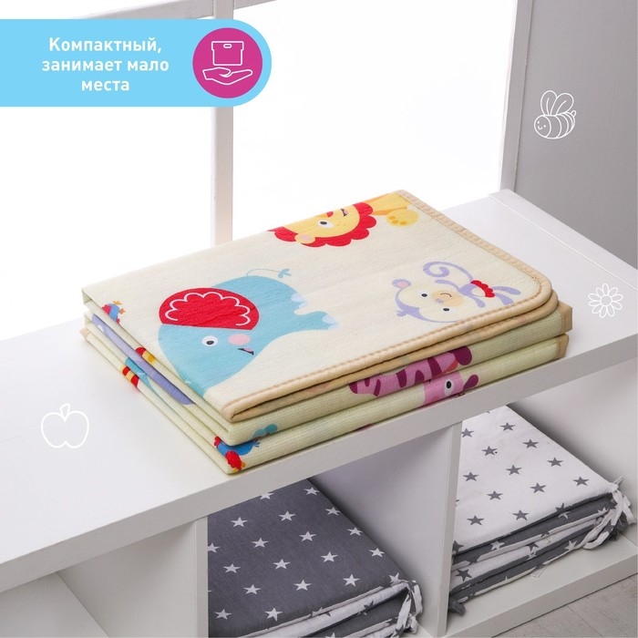 Игровой коврик для детей складной «Мои друзья», двусторонний, размер 180х100 см, Крошка Я Игровой коврик для детей складной «Мои друзья», двусторонний, размер 180х100 см, Крошка Я