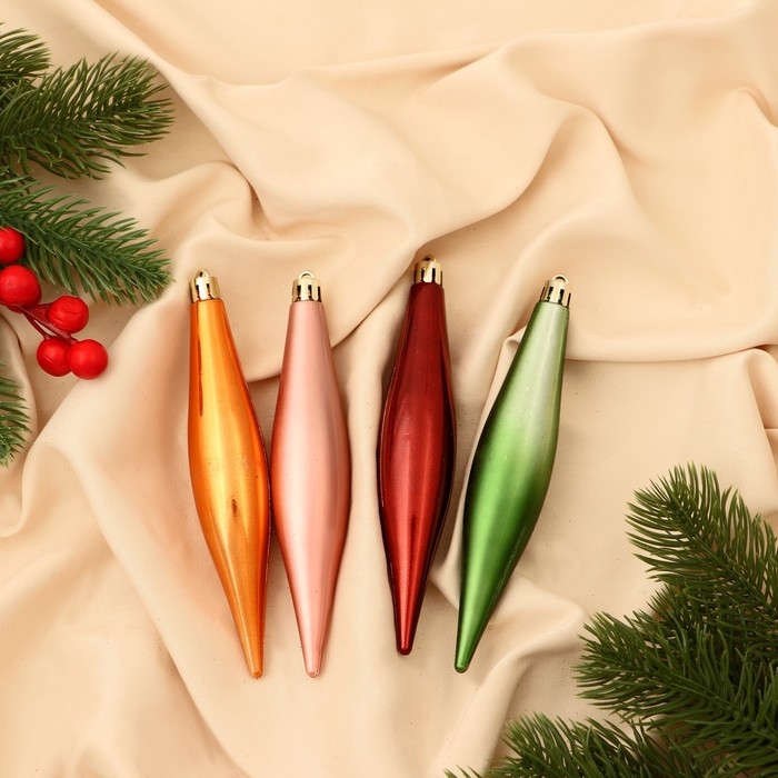 Украшение ёлочное Украшение ёлочное "Яркие сосульки" (набор 4 шт) микс