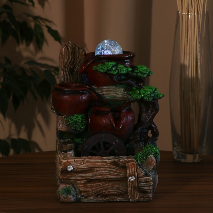 Фонтан Фонтан "Горшочки под деревом" 17х14,5х26 см (с подсветкой)