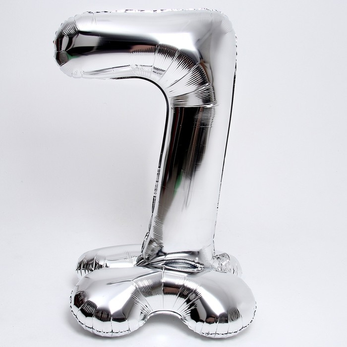 Шар фольгированный 50 Шар фольгированный 50" «Цифра 7», на подставке, серебро