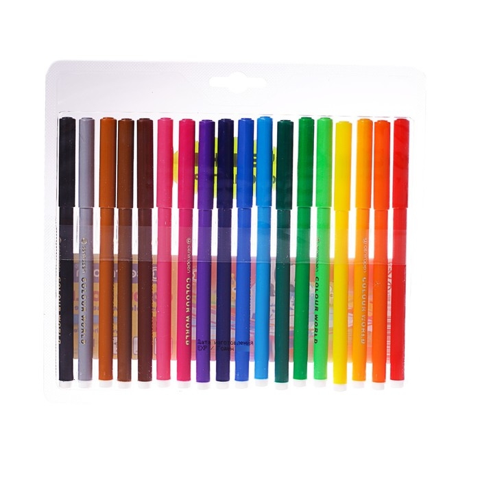 Фломастеры 18 цветов 2.0 мм Centropen 7550 ТП Colour World, смываемые, блистер, европодвес Фломастеры 18 цветов 2.0 мм Centropen 7550 ТП Colour World, смываемые, блистер, европодвес