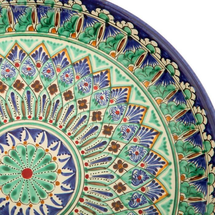 Ляган Риштанская Керамика  Ляган Риштанская Керамика "Узоры", 36 см, синий