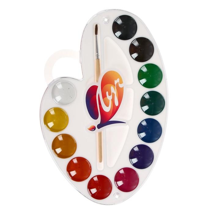 Акварель  Акварель "Луч" Палитра, 12 цветов, с кистью