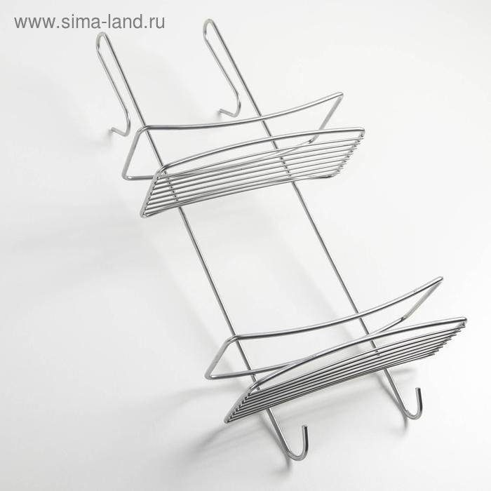 Полка навесная для душевой кабины 2-х ярусная Полка навесная для душевой кабины 2-х ярусная "Лагуна", цвет хром