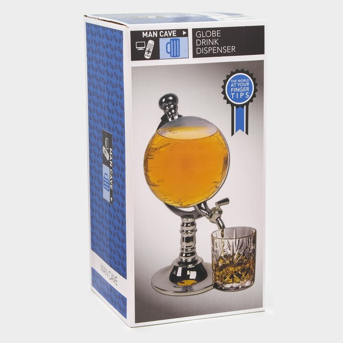 Башня пивная с воронкой «Земной шар», 1,9 л, цвет серебристый Башня пивная с воронкой «Земной шар», 1,9 л, цвет серебристый