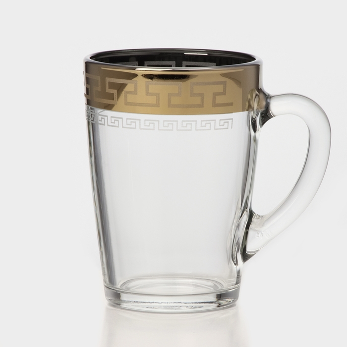 Кружка стеклянная «Нэро», 300 мл, цвет напыления золотой Кружка стеклянная «Нэро», 300 мл, цвет напыления золотой