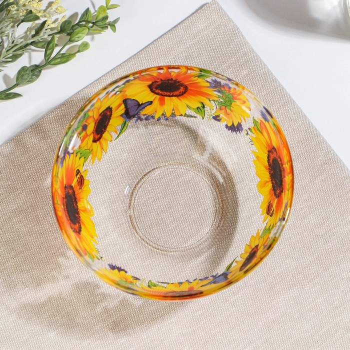 Салатник «Подсолнух», стеклянный, средний, 700 мл