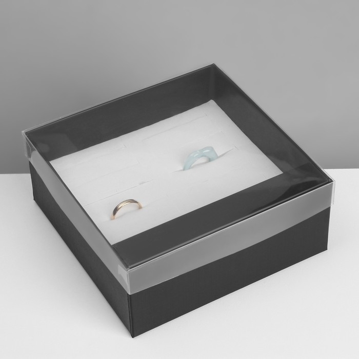 Подставка для украшений «Шкатулка» 12 мест, 18×16×7 см, цвет чёрный Подставка для украшений «Шкатулка» 12 мест, 18×16×7 см, цвет чёрный