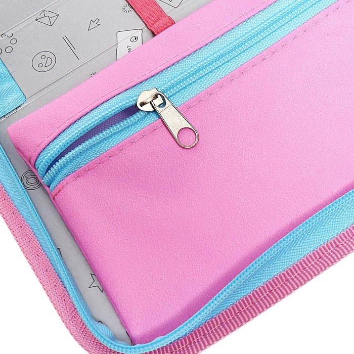 Пенал 1 секция 140 х 210 х 40 мм, откидной карман и косметичка, тканевый, Calligrata TOP Content  Пенал 1 секция 140 х 210 х 40 мм, откидной карман и косметичка, тканевый, Calligrata TOP Content "Котик сакура"