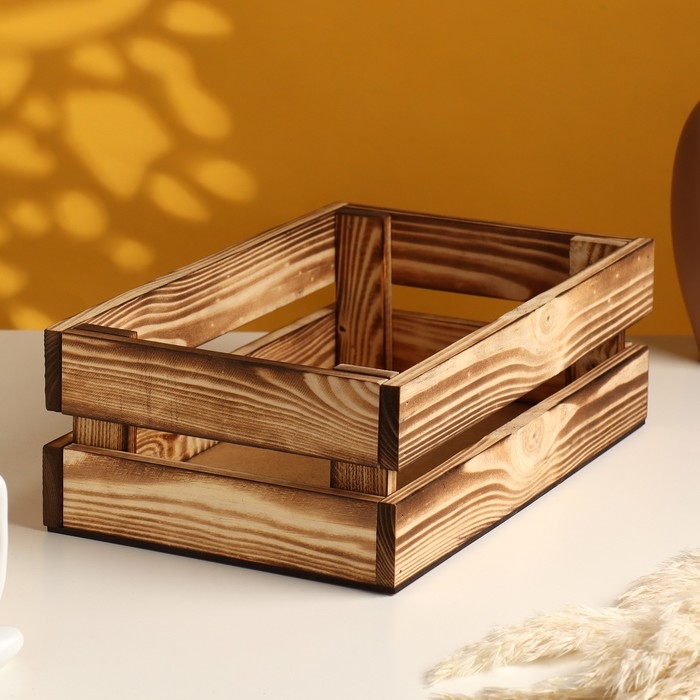 Набор ящиков деревянных  Набор ящиков деревянных "3 в 1" (30,5х18,5х10; 26х16х9,5; 21х13х9) см обожженный