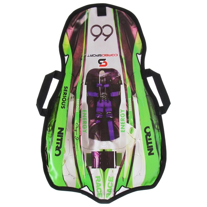 Санки-ледянки «Машинка № 7», размер 66 х 41 см, цвет зелёный Санки-ледянки «Машинка № 7», размер 66 х 41 см, цвет зелёный