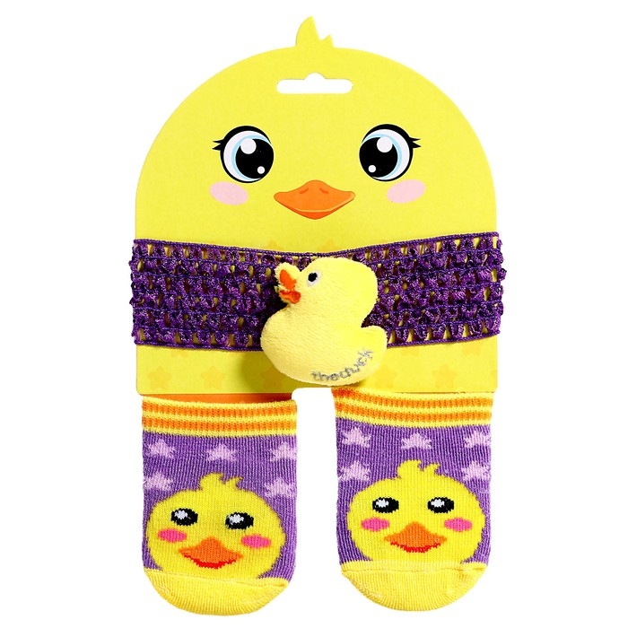 Одежда для пупса «Утёнок», носочки с повязкой Одежда для пупса «Утёнок», носочки с повязкой