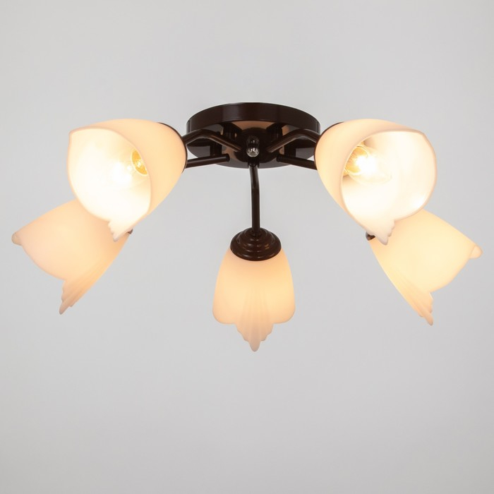 Люстра Оникс 5х15Вт E27 коричневый 52х52х15см BayerLux Люстра Оникс 5х15Вт E27 коричневый 52х52х15см BayerLux