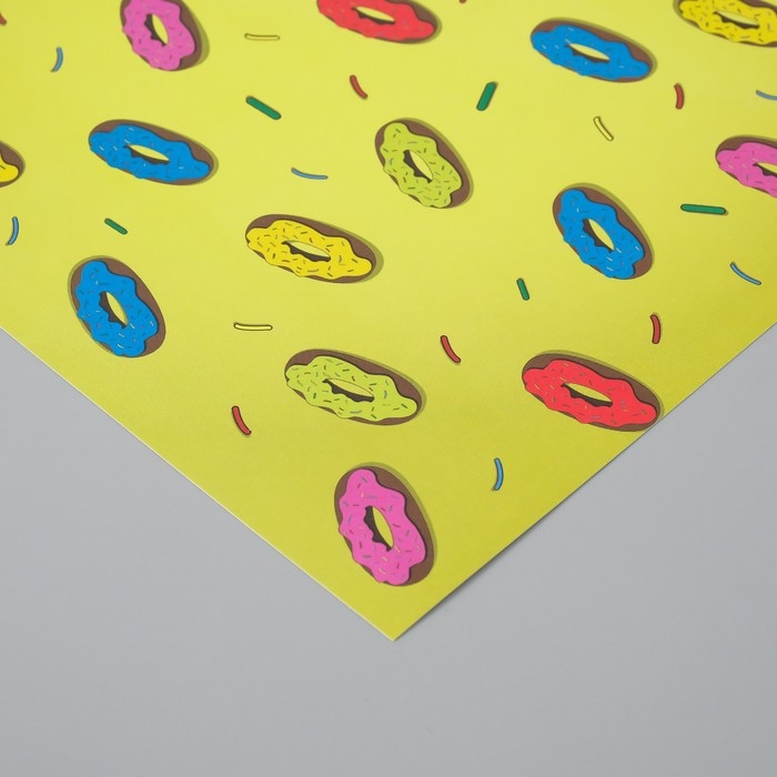 Бумага для скрапбукинга Бумага для скрапбукинга "Пончики" плотность 180 гр набор 5 шт 30,5х32 см