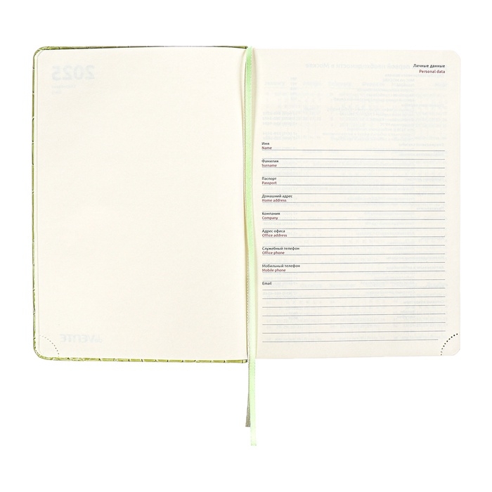 Ежедневник датированный 2025 года, A5, 168 листов, deVENTE. Barbara, твердая обложка кожзам с поролоном, перфорацией, ляссе, блок 70, зеленый Ежедневник датированный 2025 года, A5, 168 листов, deVENTE. Barbara, твердая обложка кожзам с поролоном, перфорацией, ляссе, блок 70, зеленый