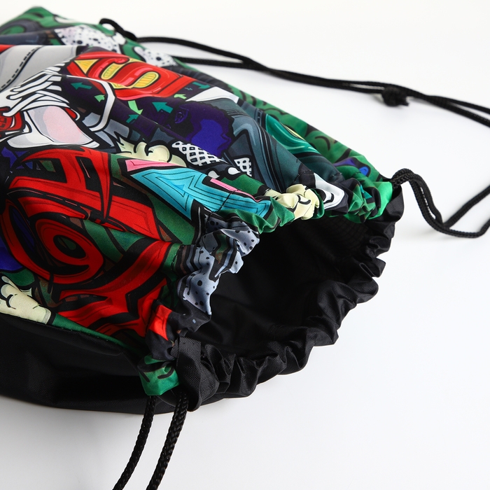 Мешок для обуви на шнурке, цвет зелёный/разноцветный Мешок для обуви на шнурке, цвет зелёный/разноцветный