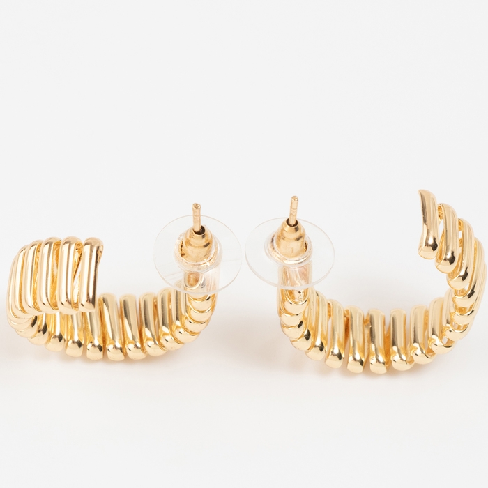 Серьги металл «Геометрия» дорожка акары, цвет золото, d=3,3 см Серьги металл «Геометрия» дорожка акары, цвет золото, d=3,3 см