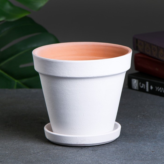 Горшок цветочный белый, h13, d15, 1,2л Горшок цветочный белый, h13, d15, 1,2л