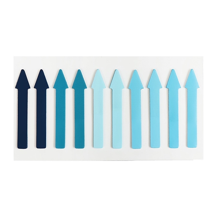 Блок-закладки с липким краем пластик Стрелки 20л х 10 цветов синие, 5 х 41мм CALLIGRATA Блок-закладки с липким краем пластик Стрелки 20л х 10 цветов синие, 5 х 41мм CALLIGRATA