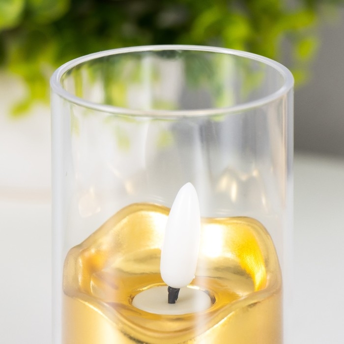 Ночник Ночник "Золотая свеча" LED от батареек 3хLR44 5,4х5,4х10,5 см RISALUX
