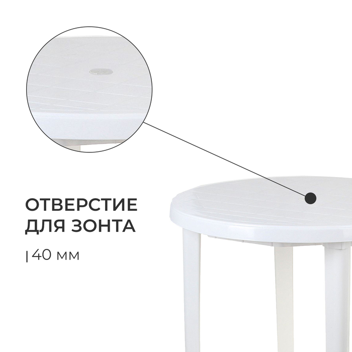 Стол круглый, 90 х 90 х 75 см, цвет белый Стол круглый, 90 х 90 х 75 см, цвет белый