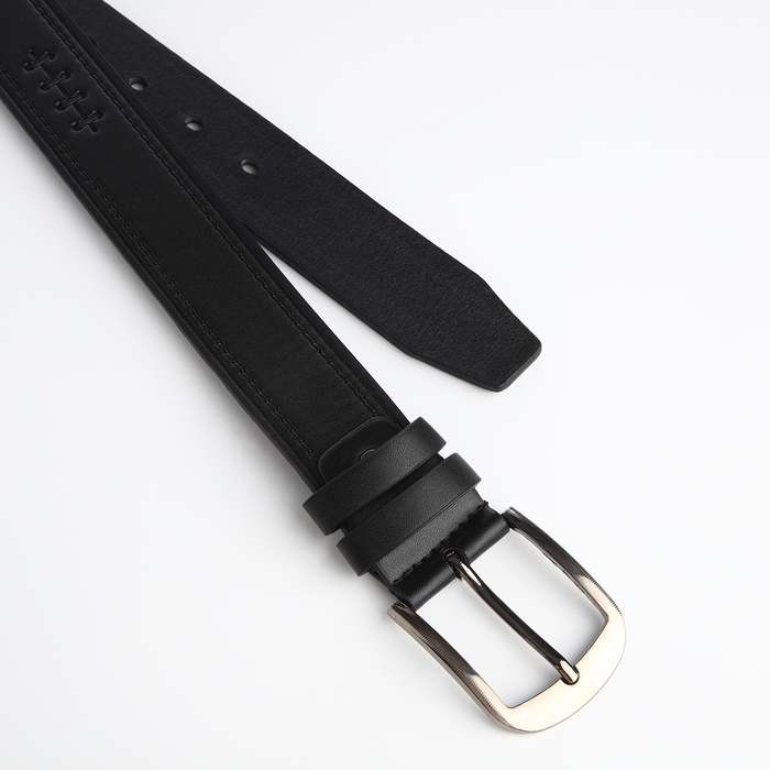 Ремень мужской «Великан», ширина 4 см, винт, пряжка металл, цвет чёрный Ремень мужской «Великан», ширина 4 см, винт, пряжка металл, цвет чёрный