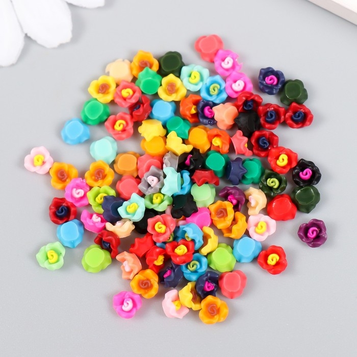 Декор для творчества пластик Декор для творчества пластик "Мини-розочки" набор 100 шт 0,6х0,6 см