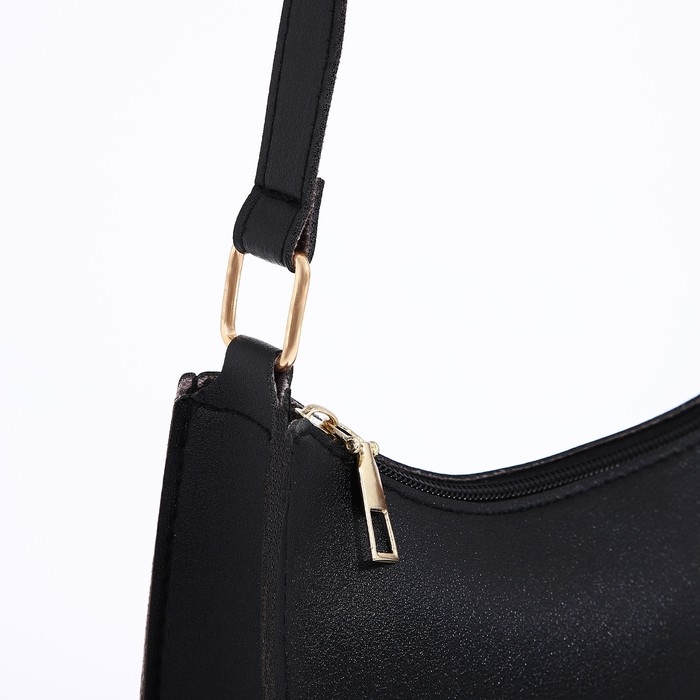 Сумка женская багет на молнии, цвет чёрный Сумка женская багет на молнии, цвет чёрный