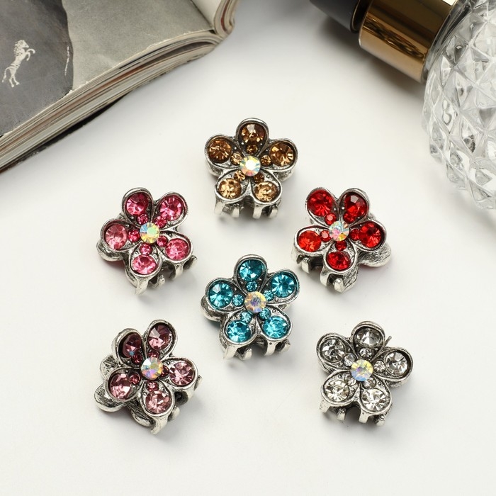 Краб для волос Краб для волос "Мокси" цветочек, 1,9 см, микс