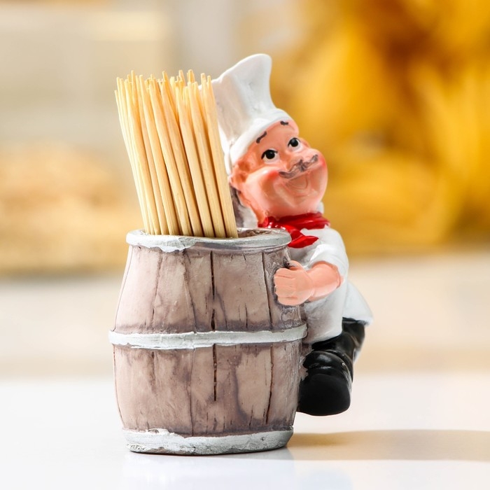 Подставка под зубочистки «Поварёнок», в комплекте с зубочистками, МИКС Подставка под зубочистки «Поварёнок», в комплекте с зубочистками, МИКС