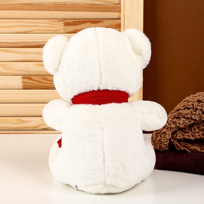 Мягкая игрушка «Мишка в шарфе», 24 см, цвет белый Мягкая игрушка «Мишка в шарфе», 24 см, цвет белый