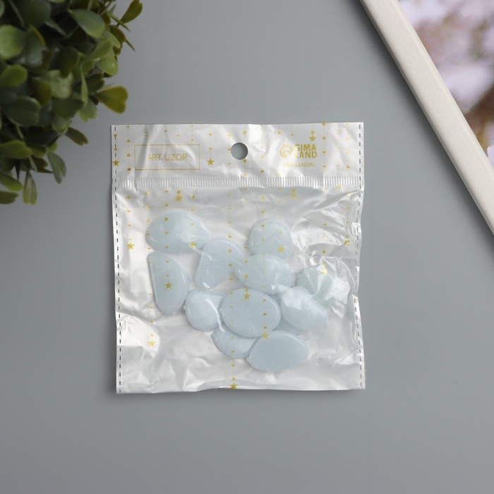 Декор для творчества пластик светится в темноте  Декор для творчества пластик светится в темноте "Белые камешки" набор 12 шт