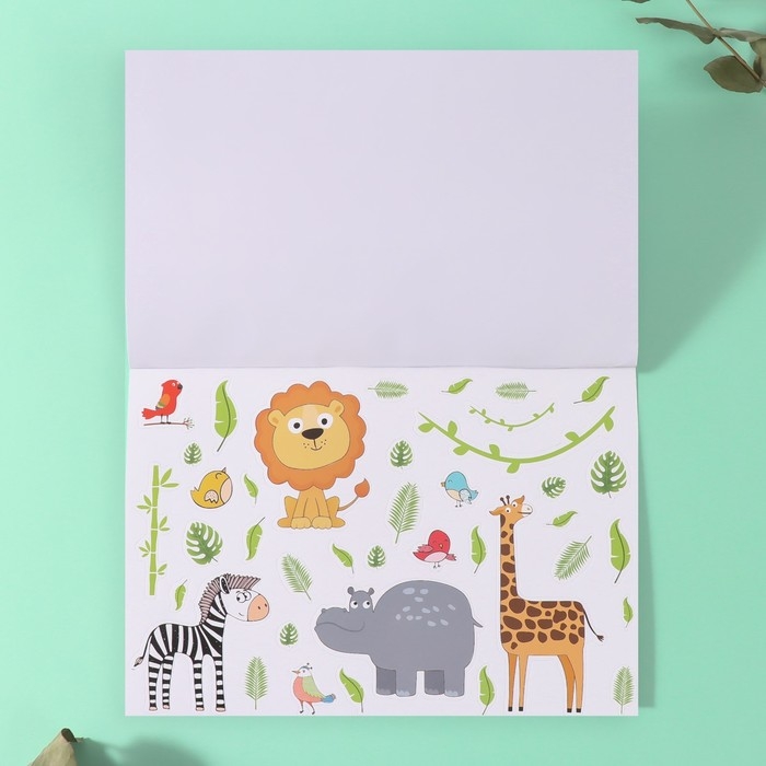 Наклейки в книжке Наклейки в книжке "Животные" + 5 фонов 20,7х14,2 см